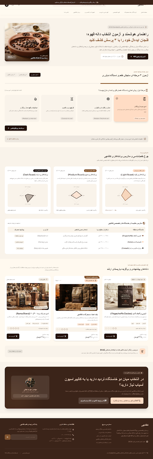 پیش‌نمایش راهنمای هوشمند قهوه
